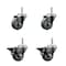 Service Caster 3 Inch Gray Polyurethane Wheel Swivel 34 Inch Threaded Stem Caster Set 2 Brakes SCC SCC-TS20S314-PPUB-34212-2-PLB-2 - alternate 1